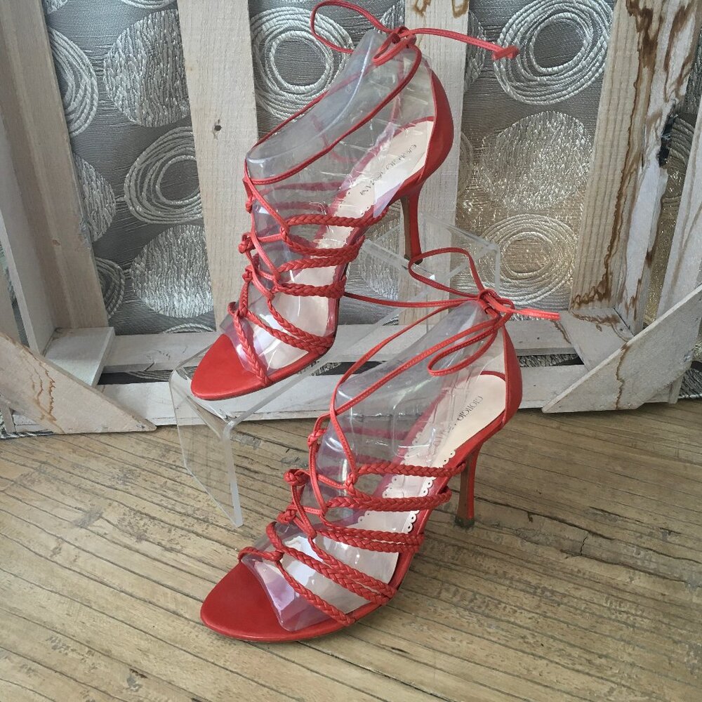 Giorgio Armani Orange Lace up Sandal Heels Size 36 (US 6)